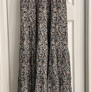 Z Supply Black and White Patterned Maxi Skirt